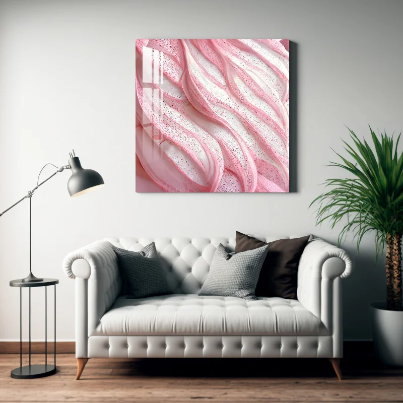 large floral canvas wall prints-Abstract Pink Layers Acrylic Wall Art