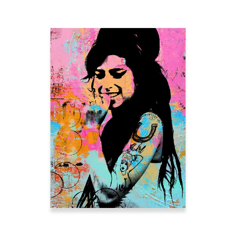 contemporary geometric art prints for living room-Amy Winehouse Circles