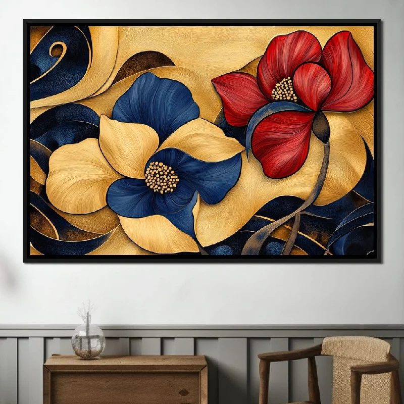 oversized cityscape canvas art for bedroom-Art Nouveau Floral Symphony - TooplesArt