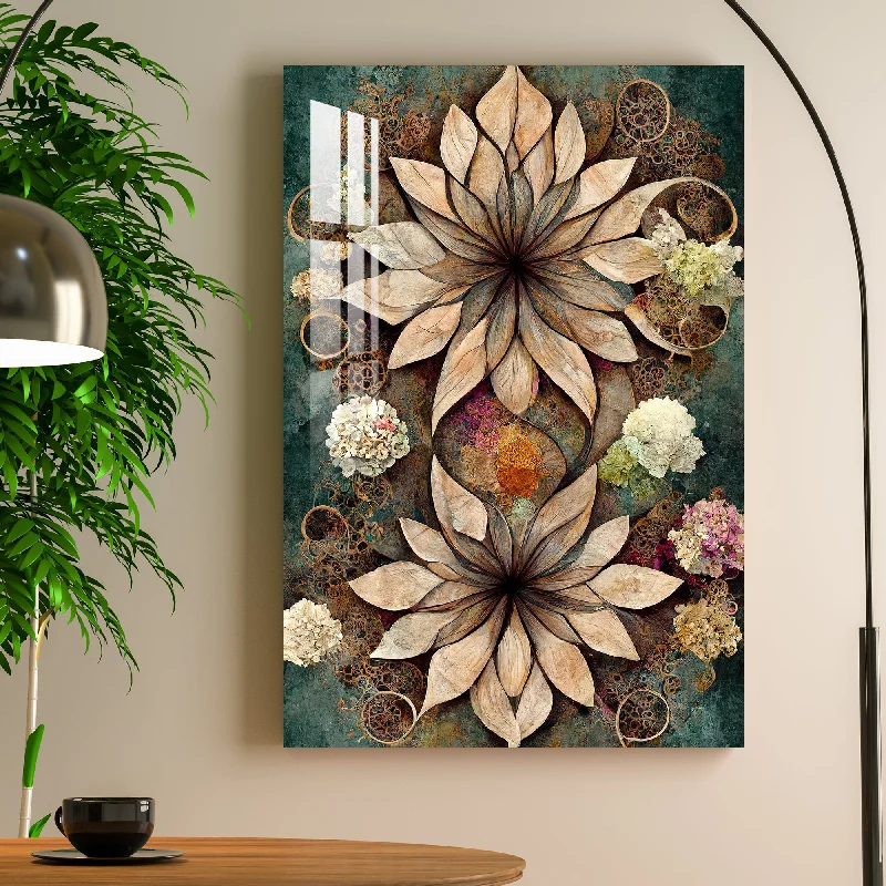 oversized nature canvas art for office-Autumn Flower Acrylic Wall Art