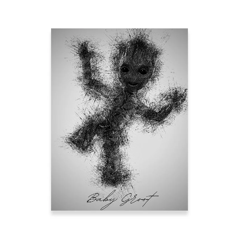 geometric modern art prints for bedroom-Baby Groot