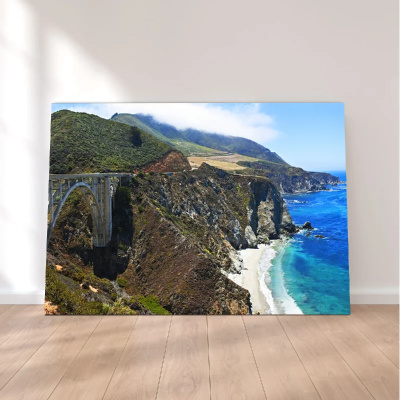 vintage botanical canvas prints for wall-Bixby Creek Bridge