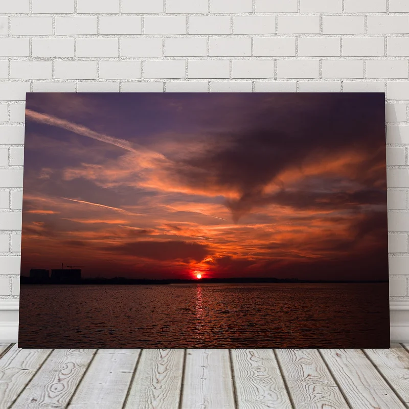 vibrant floral canvas prints for living room-Bucharest Sunset 1