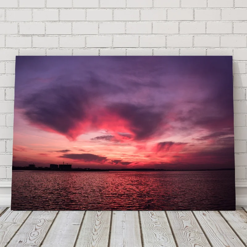 oversized nature canvas art for office-Bucharest Sunset 5