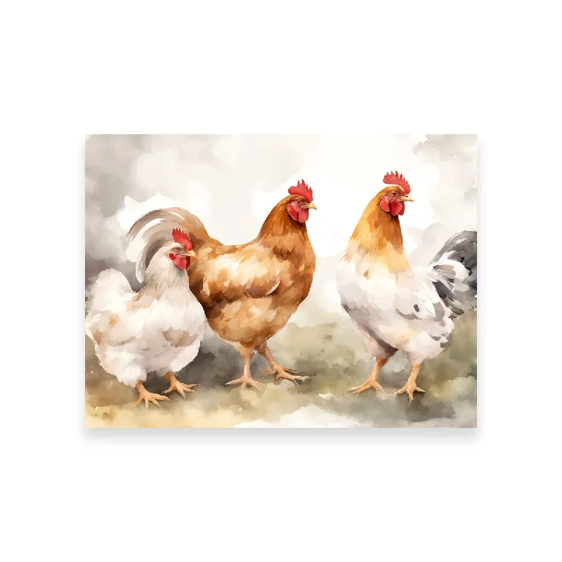 contemporary photography wall art for bedroom-Chicken Watercolor