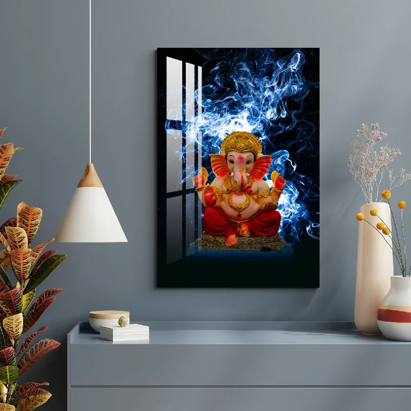 contemporary art prints for bedroom walls-Deity Ganesh Acrylic Wall Art