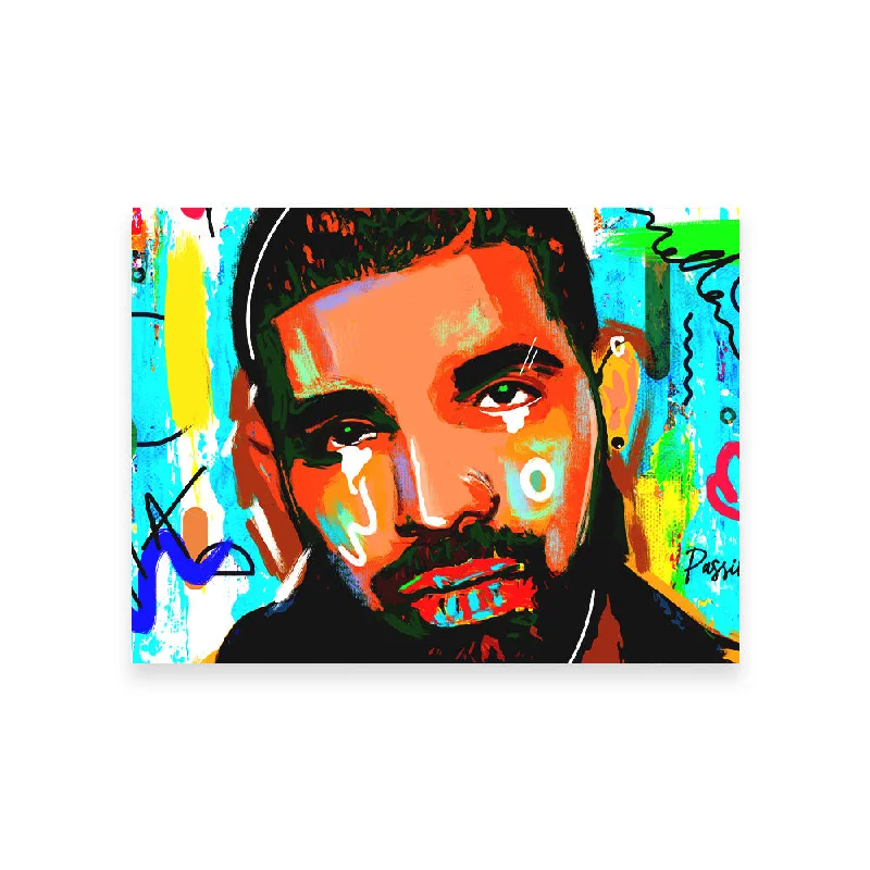 oversized abstract art for bedroom walls-Drake Graffiti