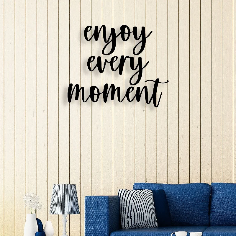 vibrant contemporary art for office-Enjoy Every Moment Metal Wall Art