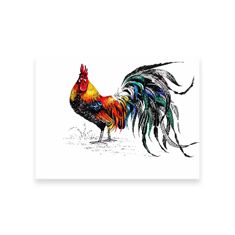 creative geometric art for office-Farm Rooster