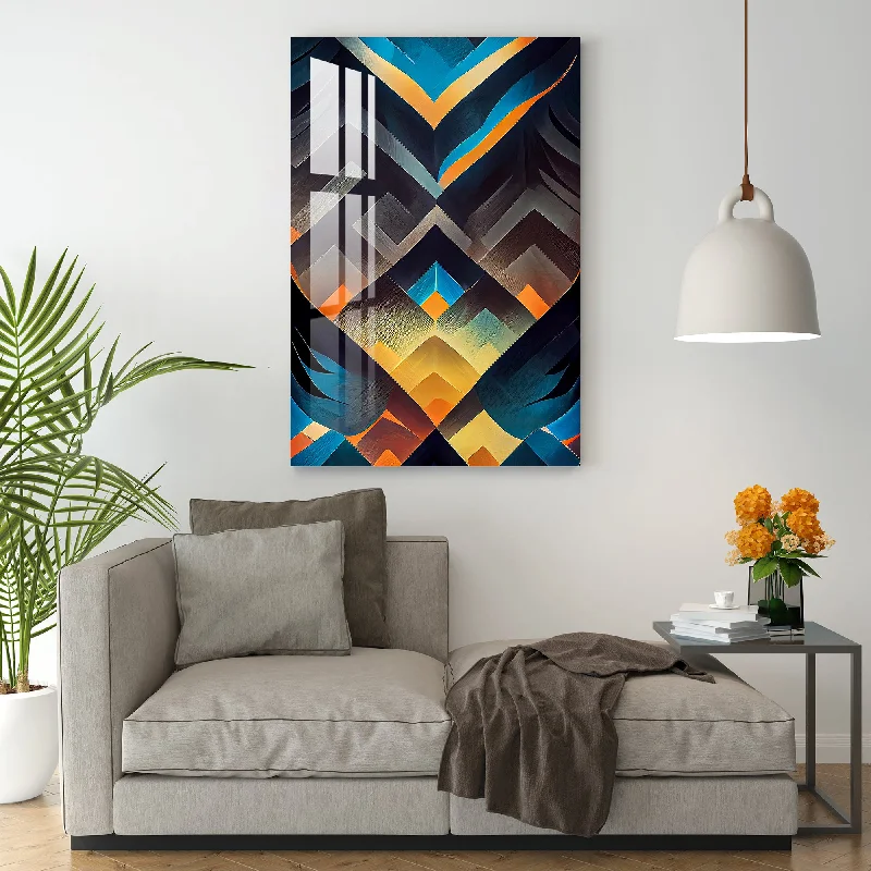 playful abstract wall art prints for kids-Geometric Abstraction Acrylic Wall Art