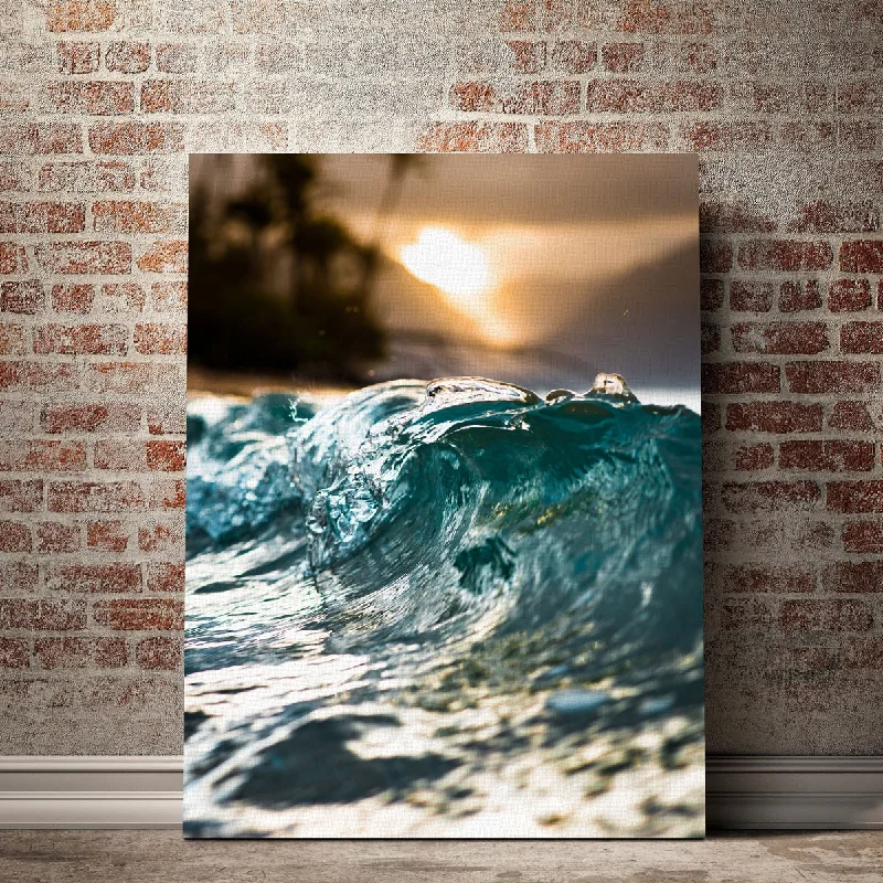 artistic coastal canvas wall art for living room-Glassy Wave