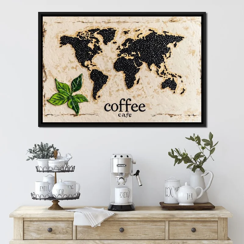 modern city art prints for living room-Global Brews Coffee Cafe