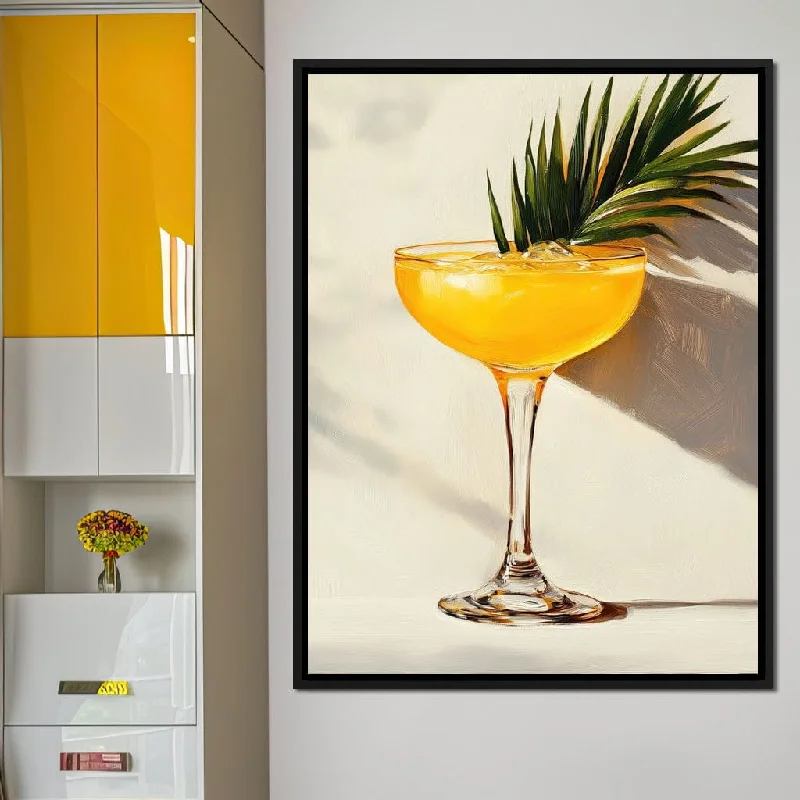 geometric landscape canvas art-Golden Citrus Cocktail Elegance