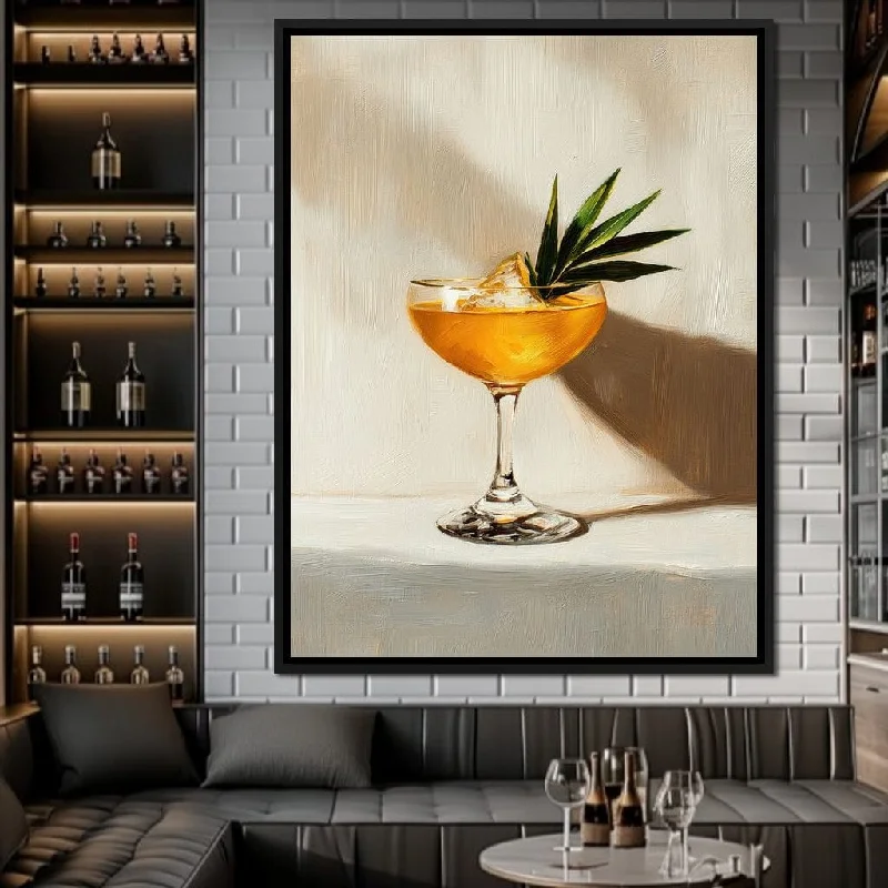 retro modern art prints for home-Golden Citrus Drink