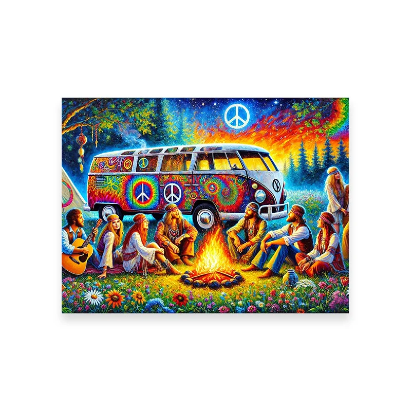 playful modern abstract prints-Hippie Campfire