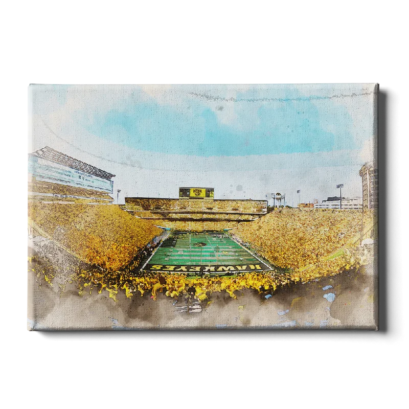 oversized retro wall prints for living room-Iowa Hawkeyes - Gold Game Watercolor