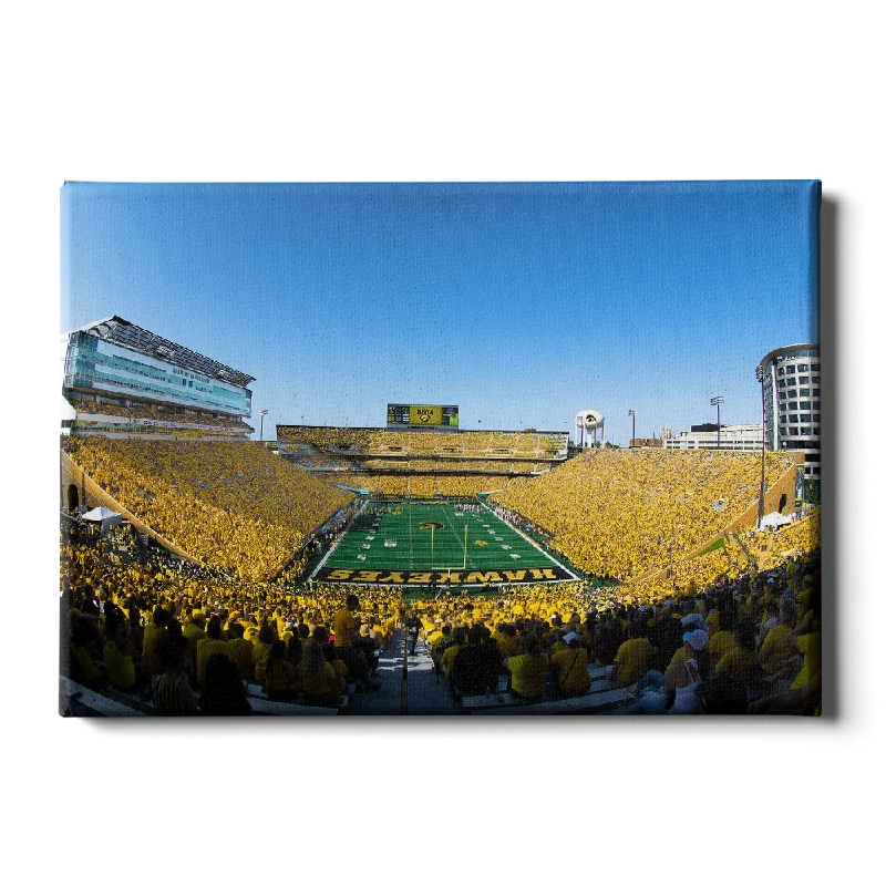 large geometric nature canvas art-Iowa Hawkeyes - Gold Game