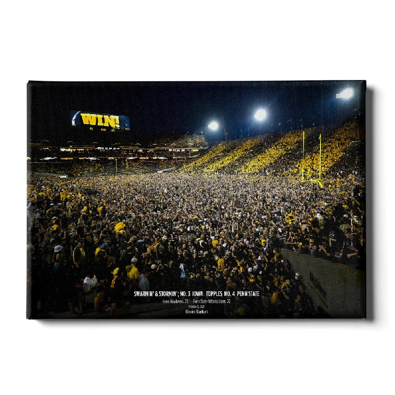 vibrant modern botanical art-Iowa Hawkeyes - Swarmin' & Stormin' Kinnick Stadium