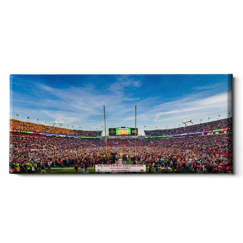 artistic cityscape canvas prints for bedroom-Iowa State Cyclones - Iowa State Downs No. 8 Oklahoma State Panoramic