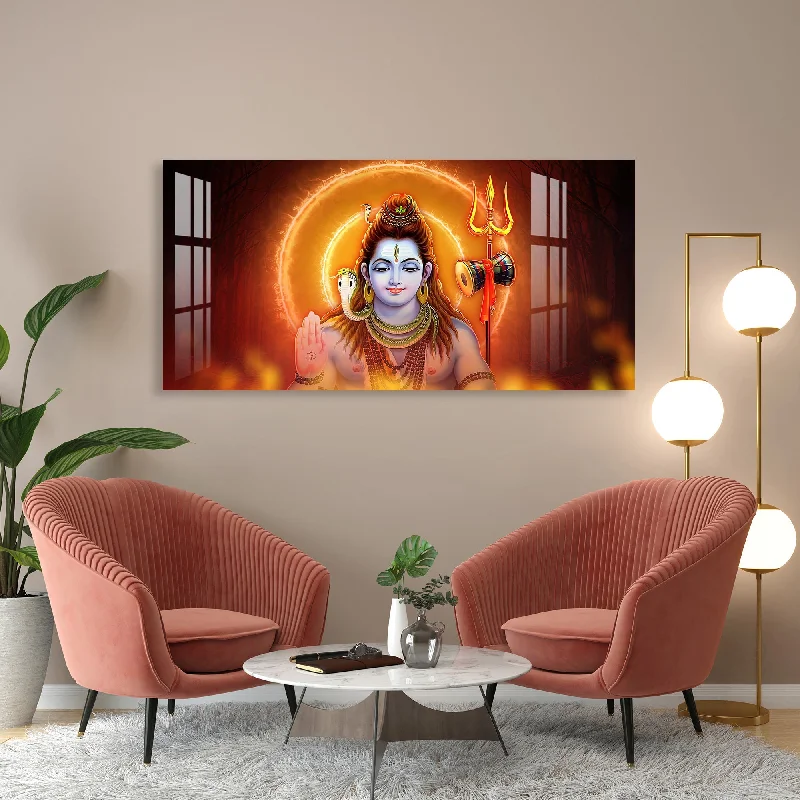 modern floral wall art for bedroom-Lord Shiva Acrylic Wall Art - 23.5X11.5 Inch / 5MM