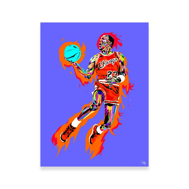 geometric modern art prints for bedroom-Michael Jordan Purple