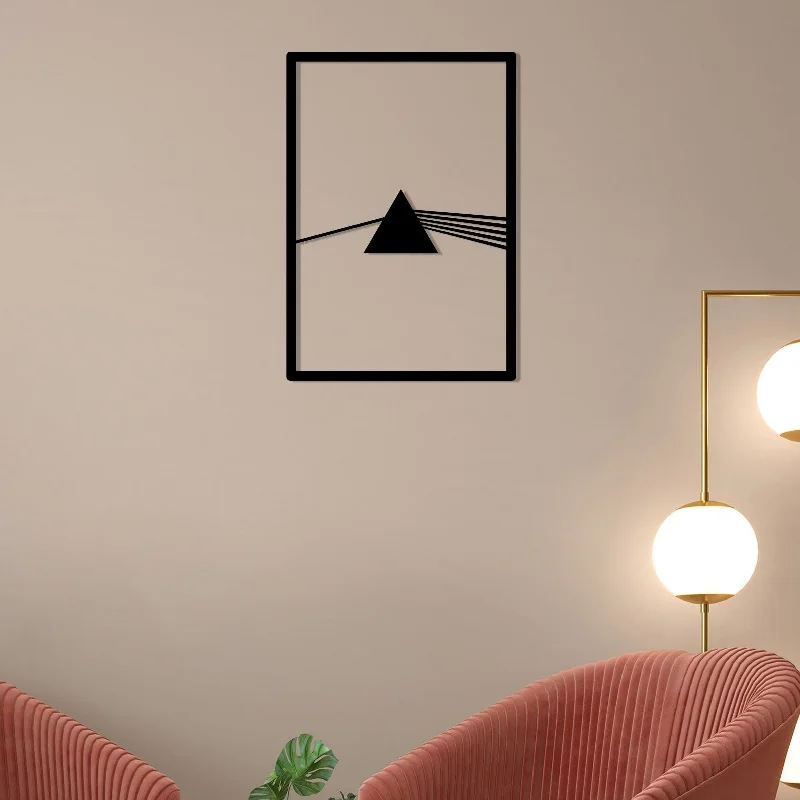 oversized nature prints for living room-Modern Triangle Metal Wall Art