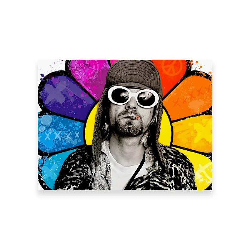 large floral canvas prints for home-Mr. Cobain