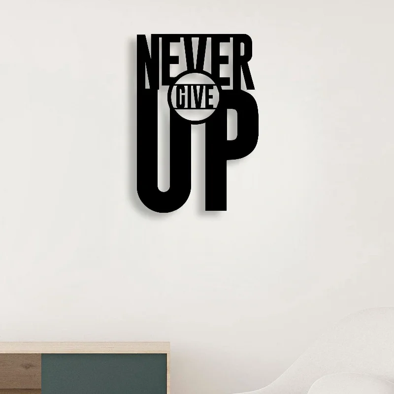 large coastal canvas wall art-Never Give Up Metal Wall Art