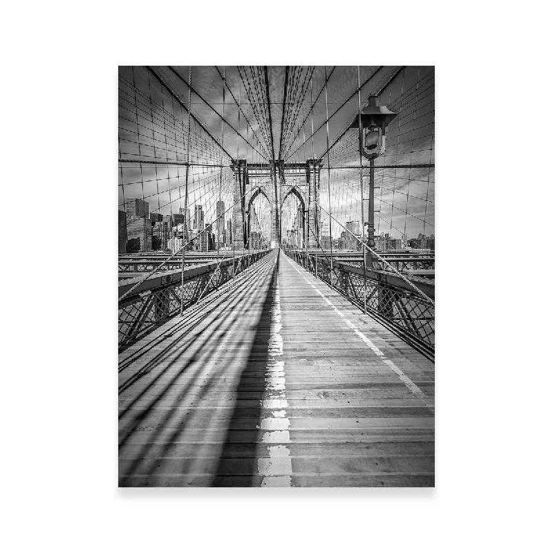 oversized modern abstract paintings for bedroom-New York City Brooklyn Bridge