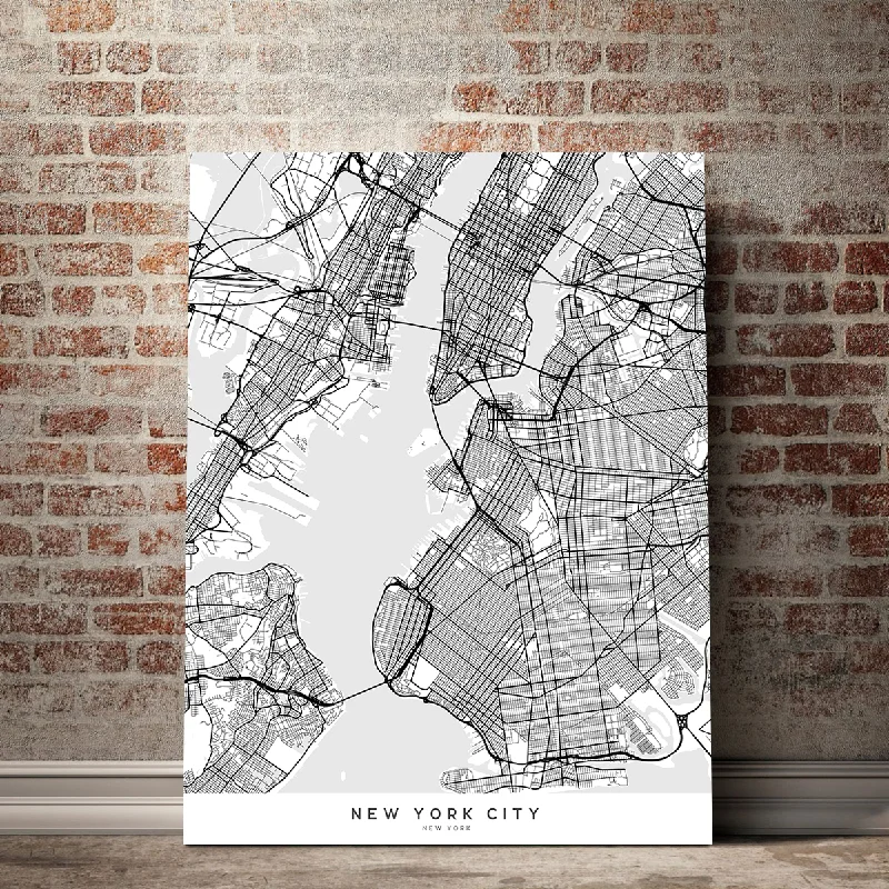 large vintage wall art prints-New York City Map