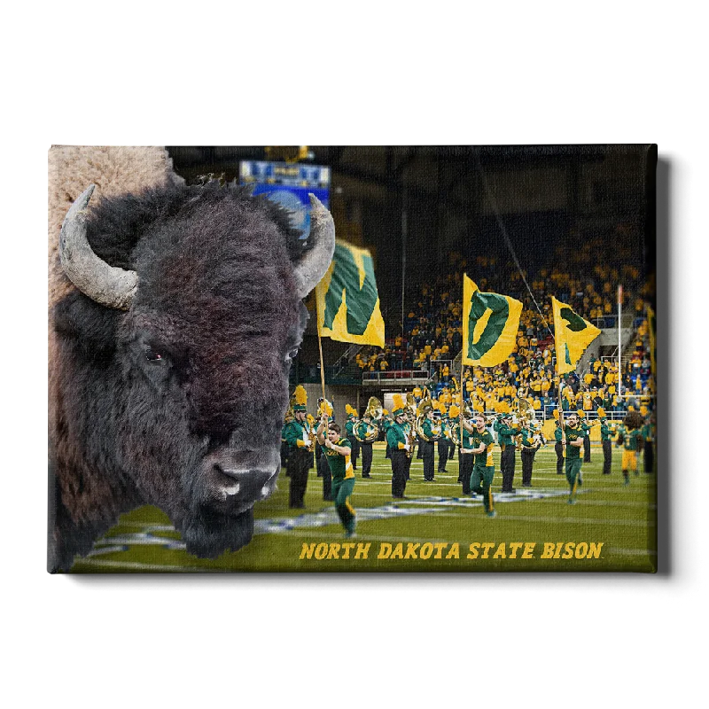 vibrant geometric wall prints for bedroom-North Dakota State Bison - Bison