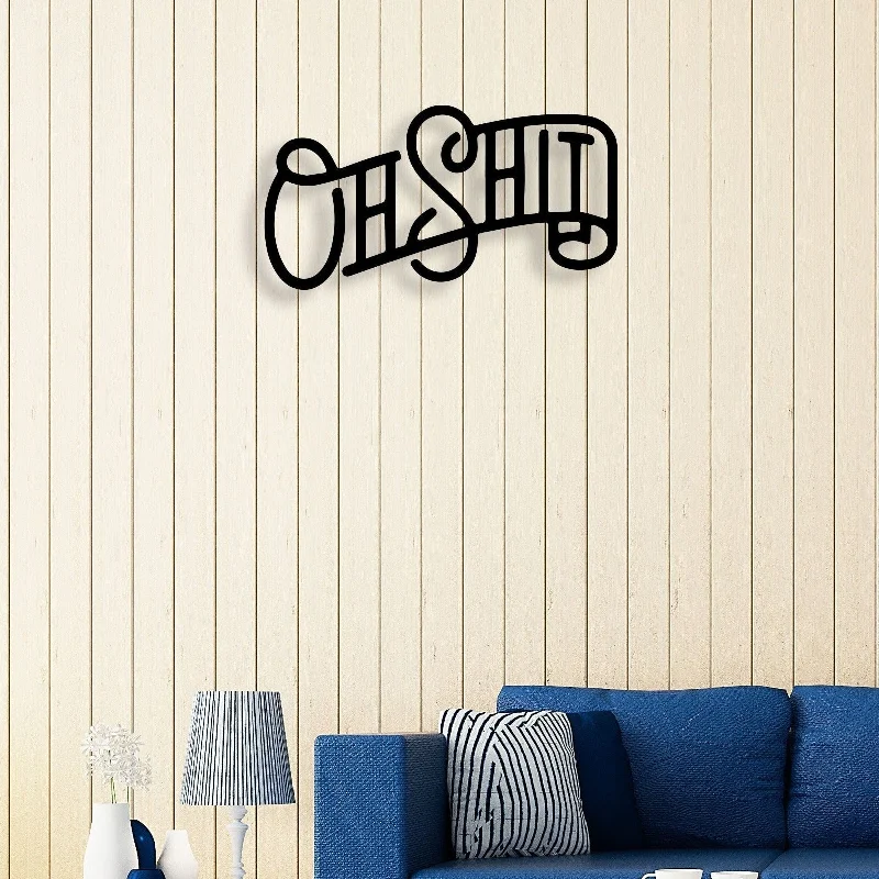 creative modern nature wall decor-Oh Shit Metal Wall Art