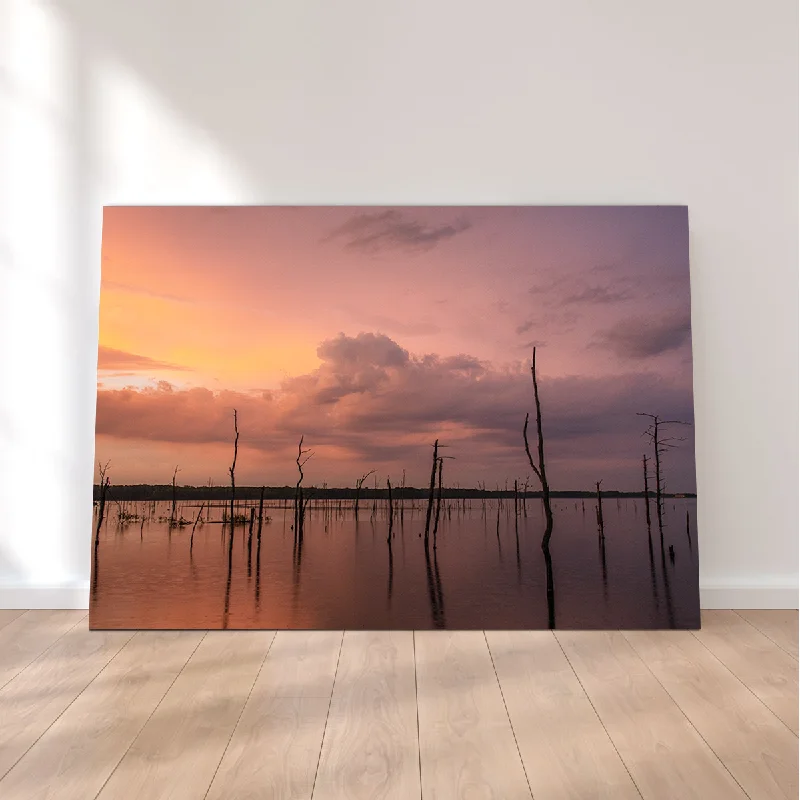 contemporary modern art prints for bedroom-Orange on the Lake