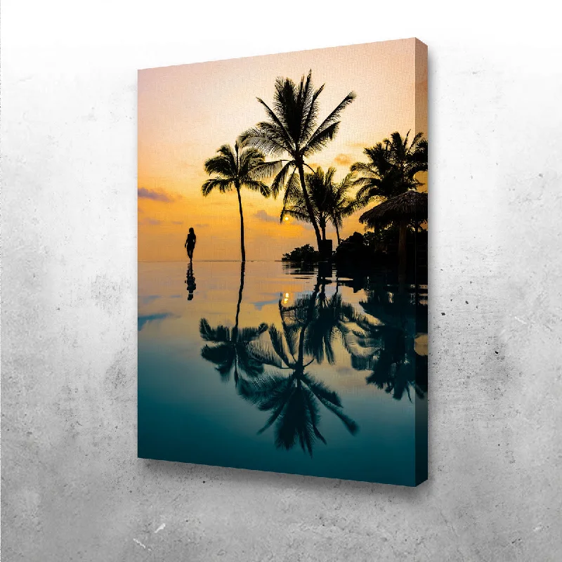 large city landscape canvas wall art-Relaxation Sunset