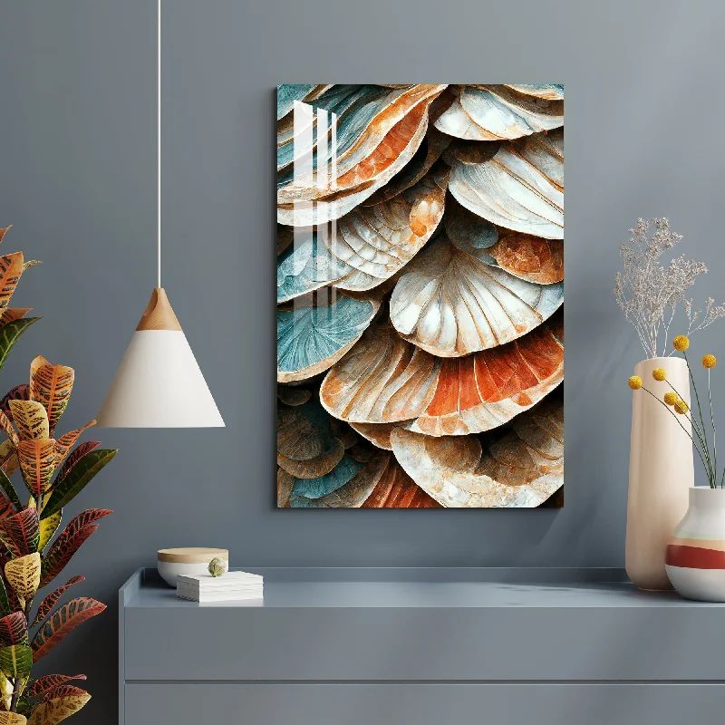 modern nature prints for office walls-Seashells Acrylic Wall Art