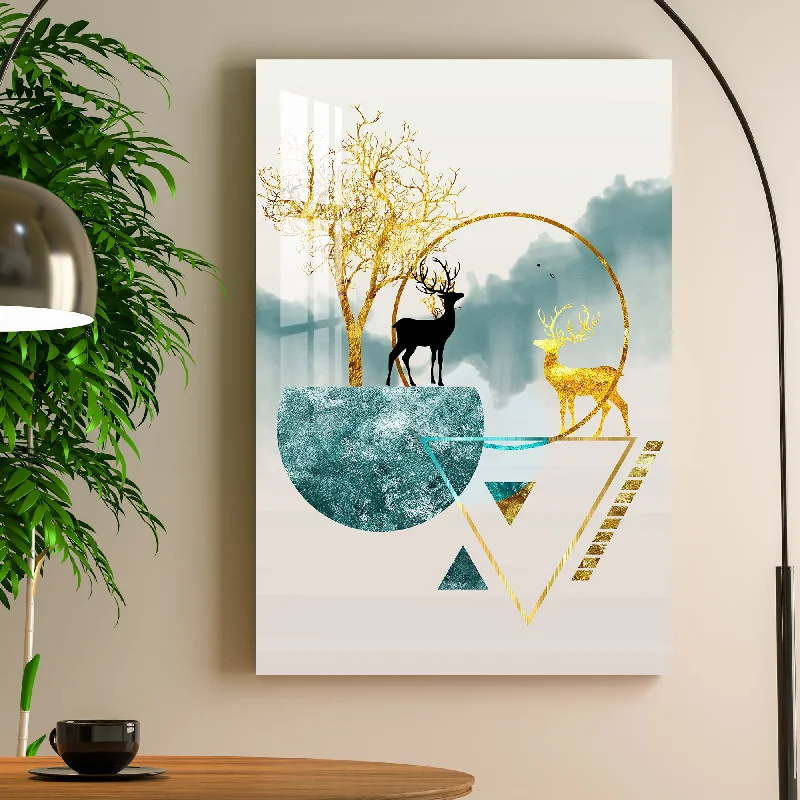 oversized tropical wall art prints for home-Shadow Deer Acrylic Wall Art