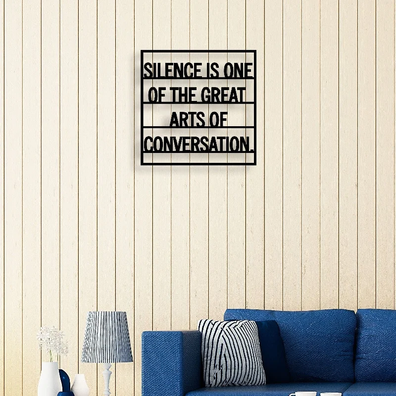 geometric art for modern home decor-Silence Metal Wall Art