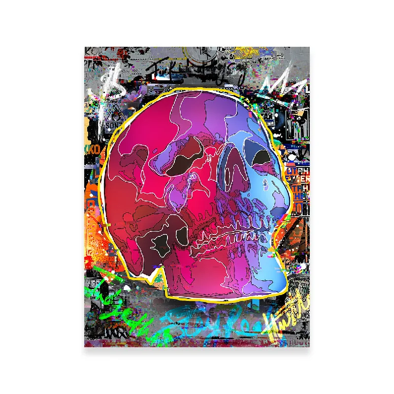 abstract pop art canvas wall art-Skull Design