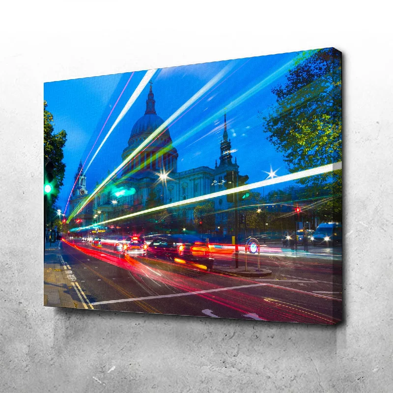 contemporary geometric canvas art-St Paul's Long Exposure