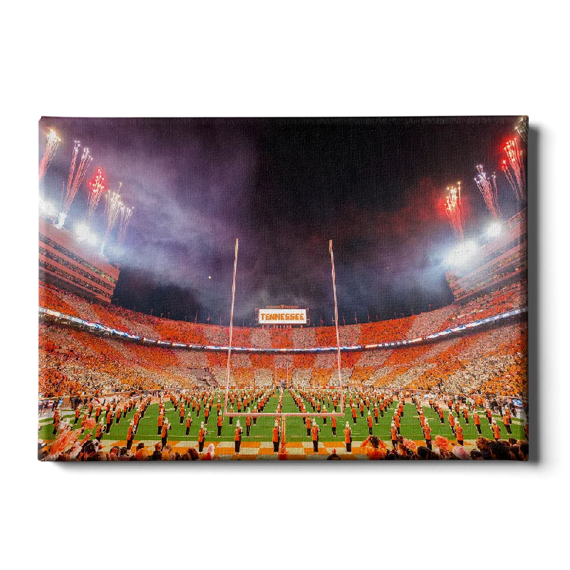 geometric modern prints for living room-Tennessee Volunteers - Checkerboard Neyland and Pride of the Southland Band