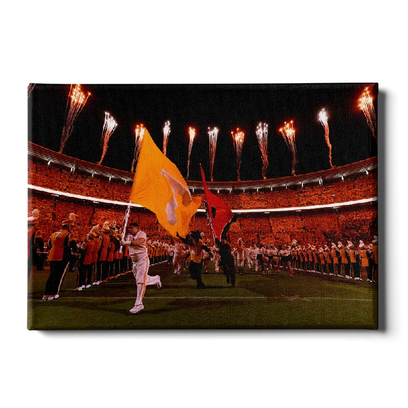 playful tropical wall paintings-Tennessee Volunteers - Running through the T Light Up Checkerboard Neyland