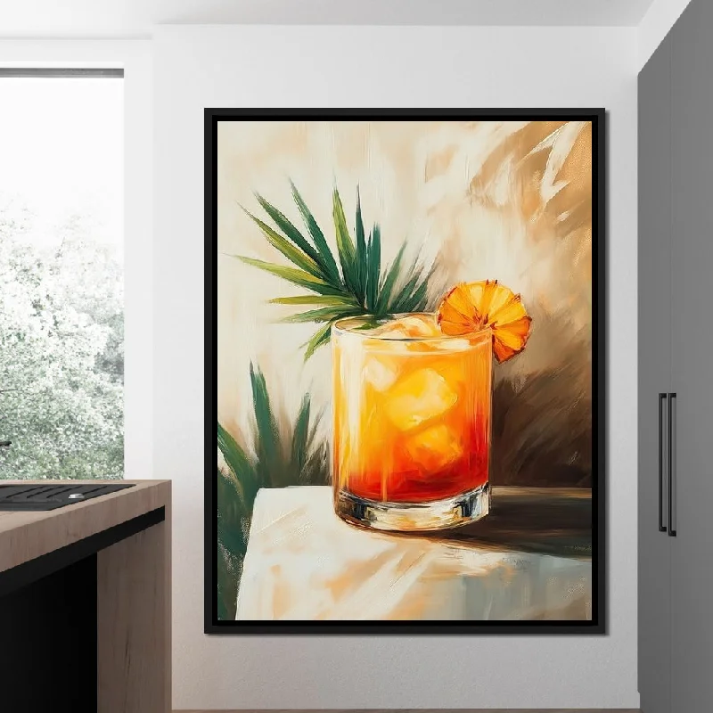 creative landscape canvas art for bedroom-Tropical Citrus Cocktail Delight