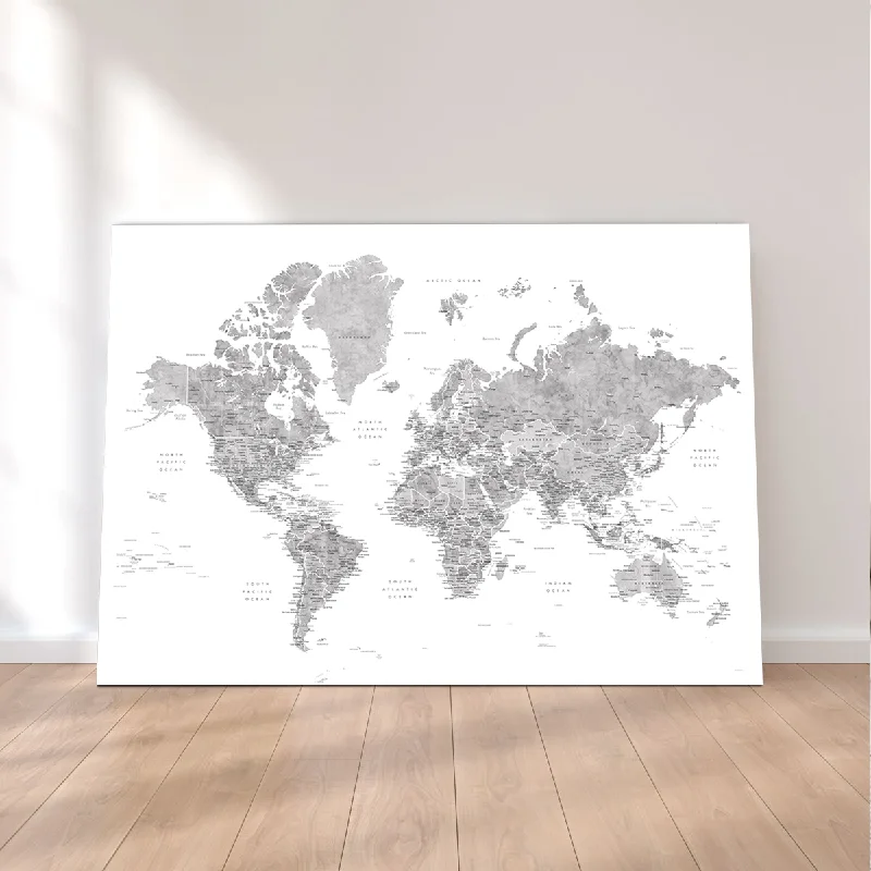 playful abstract art prints for wall-World Map 2