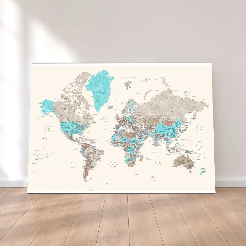 geometric cityscape art prints for living room-World Map 32