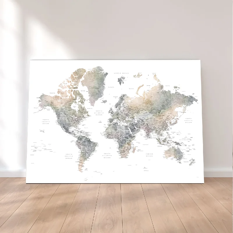 tropical coastal wall prints-World Map 36