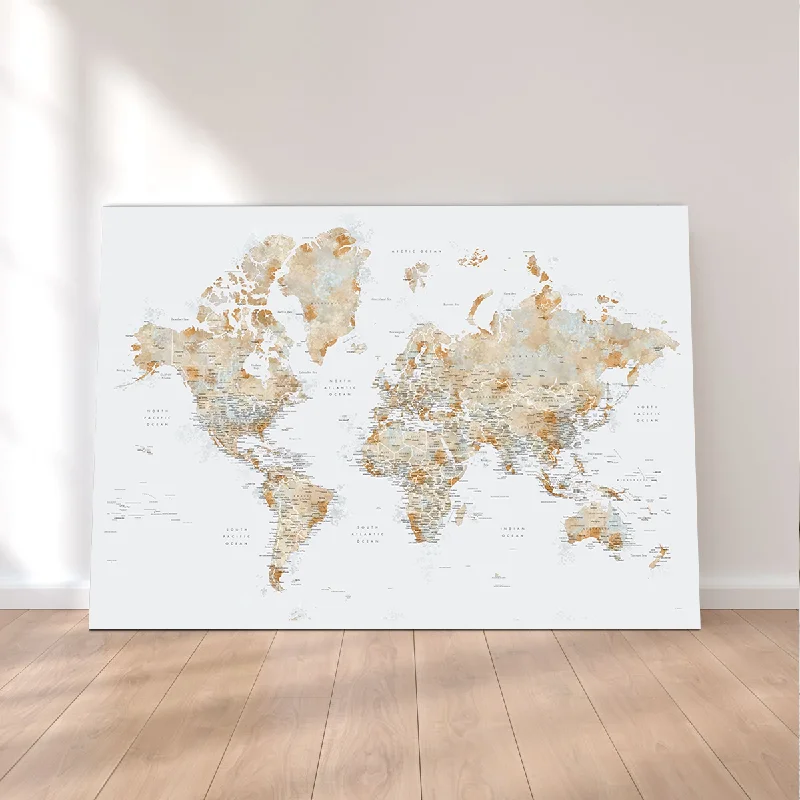 vibrant modern art prints for office-World Map 46