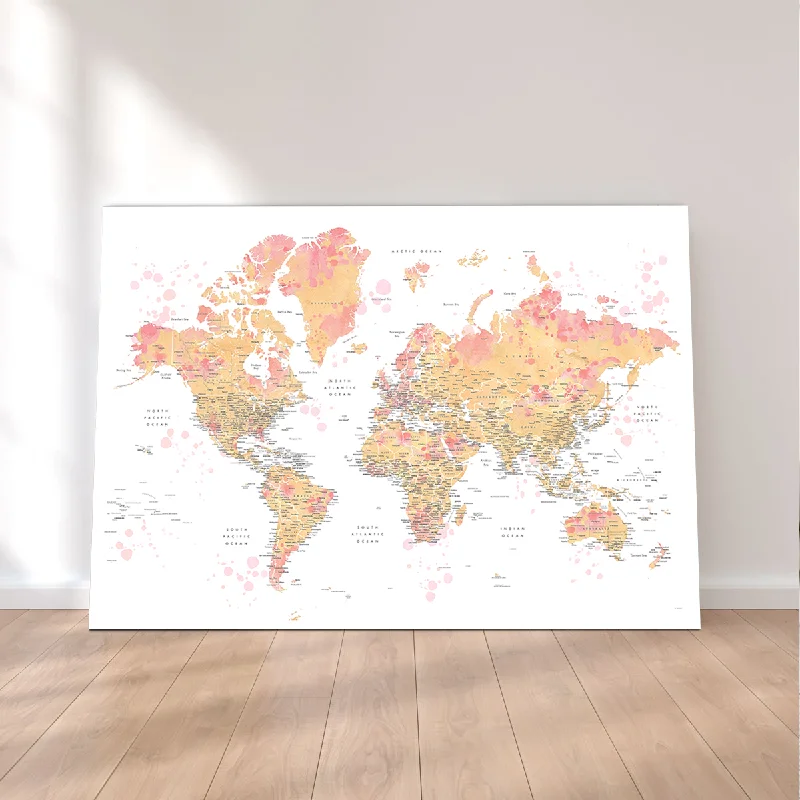 tropical beach wall art prints-World Map 47