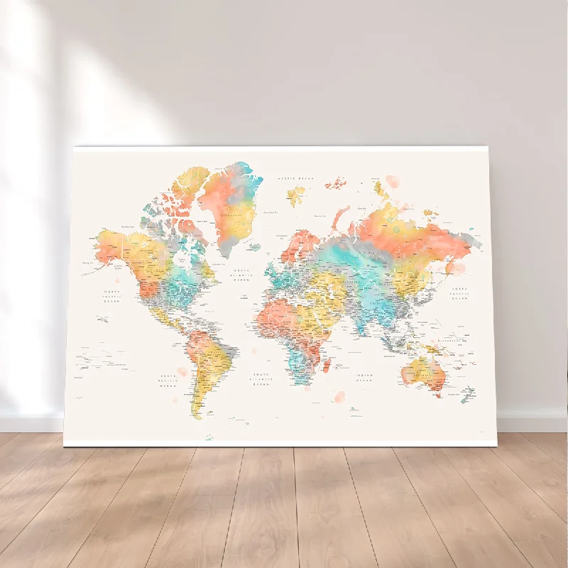 abstract geometric prints for bedroom walls-World Map 48