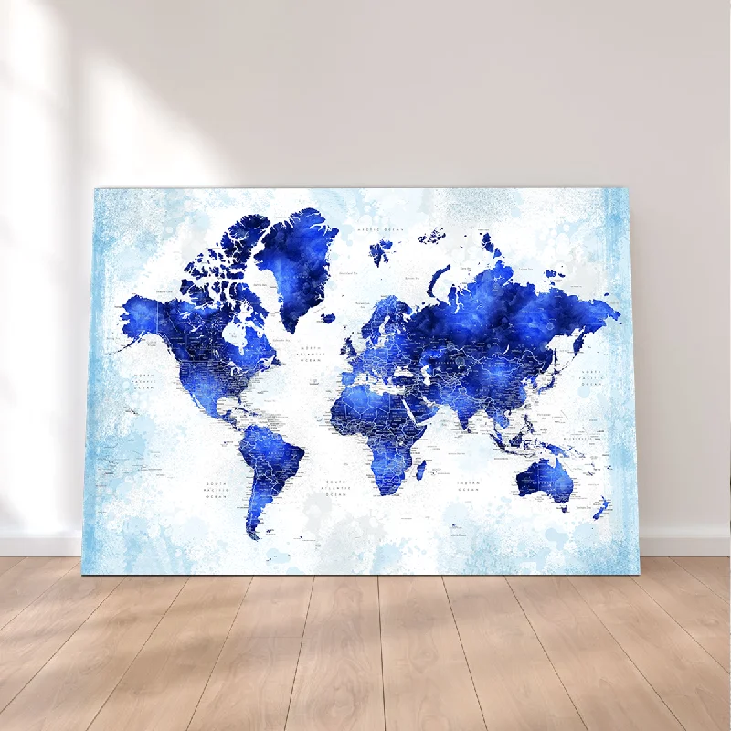 large nature canvas prints for living room-World Map 53