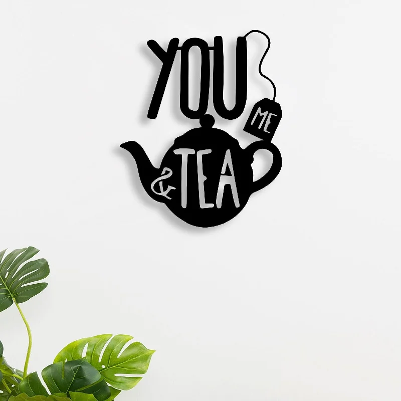 playful nature prints for home-You Me & Tea Metal Wall Art